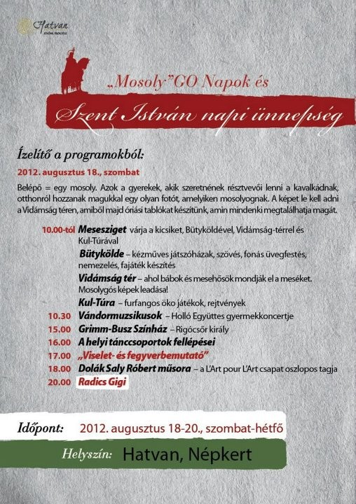 MosolyGO Napok és Szent István Napi programok 2012  - MosolyGO Napok és Szent István Napi Ünnepség